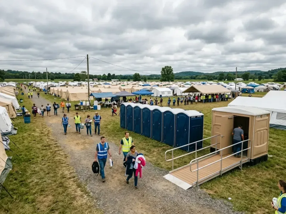 disaster-relief-camp-restrooms-010 — frequently asked questions, Dumpster & Portable Bathrooms Rental in White Hall, AR
